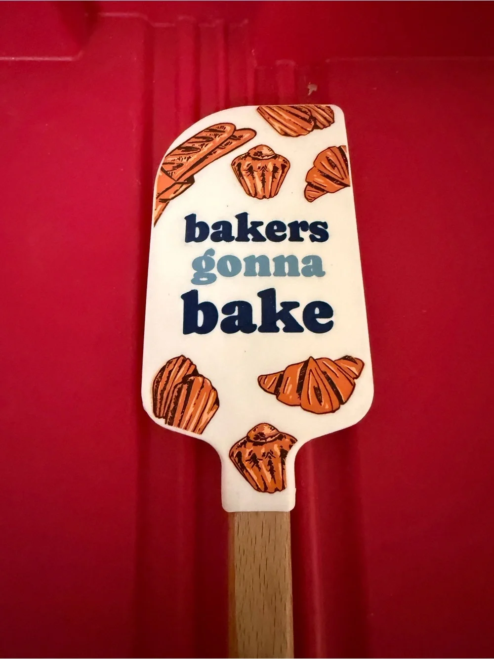 Williams Sonoma Bakers Gonna Bake Silicone Spatula - White and Natural Wood